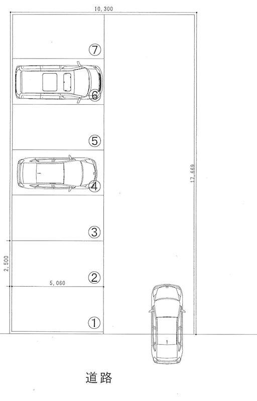 新松戸大塚駐車場の駐車配置図