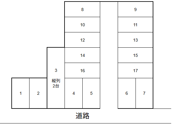 エイブルパーキングNO403駐車場の駐車配置図