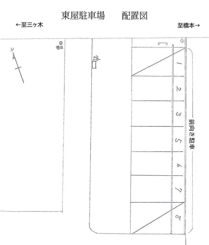 東屋駐車場の駐車配置図