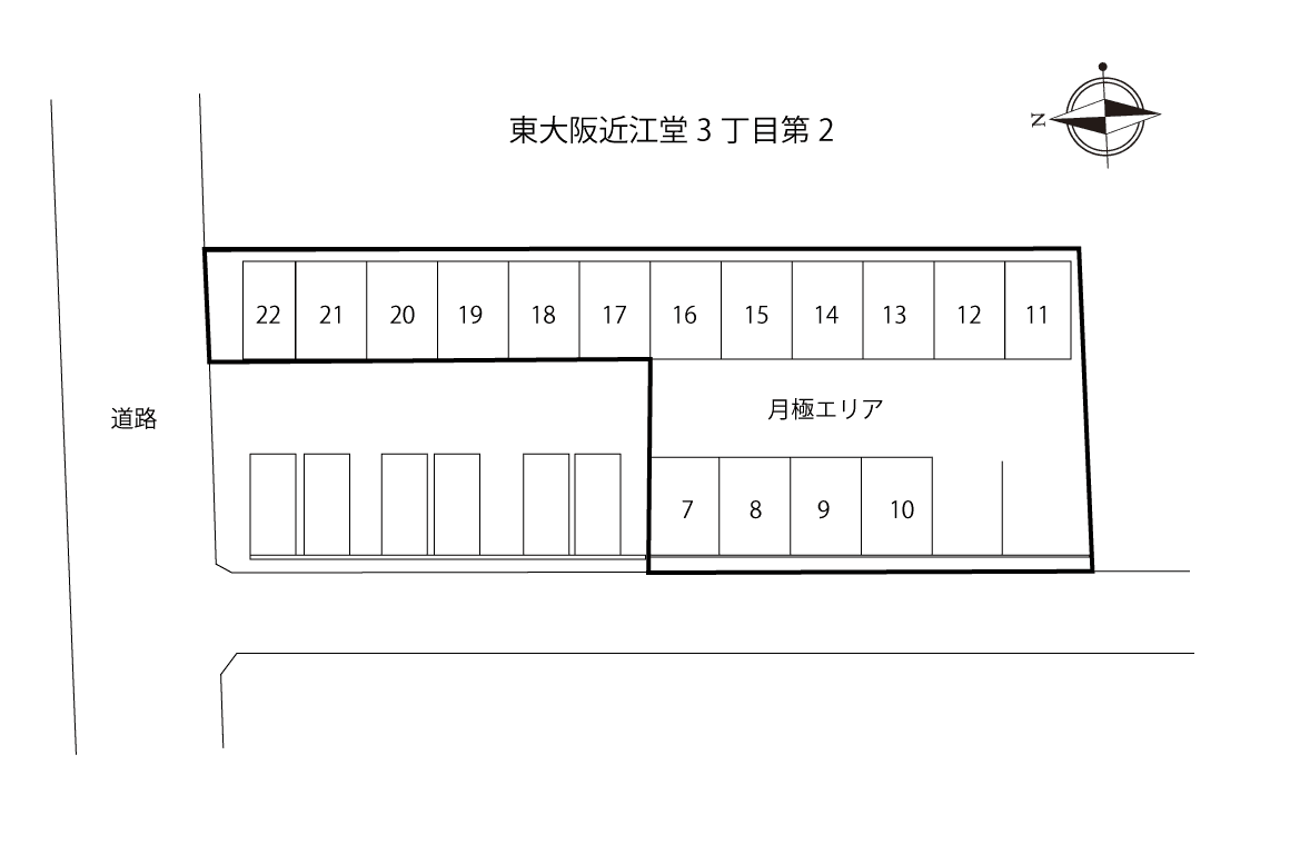 東大阪近江堂３丁目第２の駐車配置図
