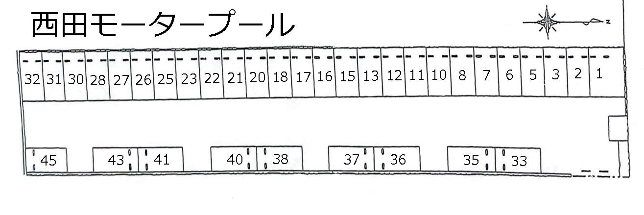西田モータープールの駐車配置図