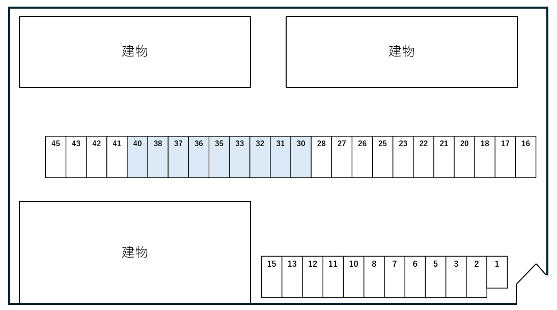 青空ハイツ　Ａ・Ｂ・Ｃ別駐車場の駐車配置図