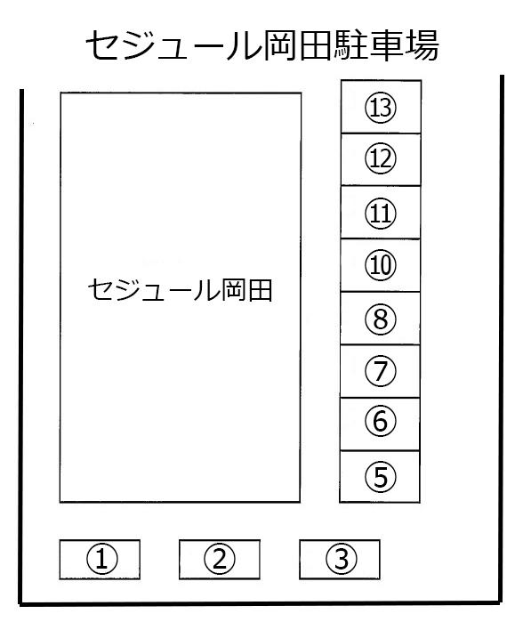 セジュール岡田駐車場の駐車配置図