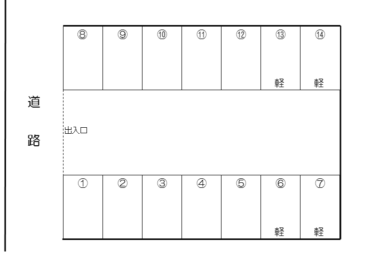 帯山４丁目駐車場の駐車配置図