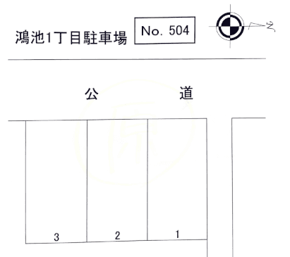 鴻池1丁目駐車場の駐車配置図