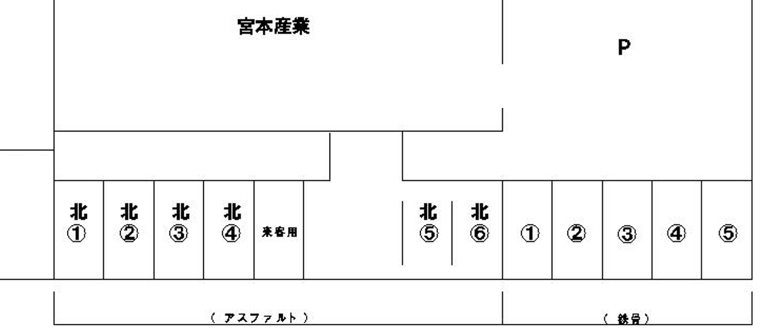 宮本産業ガレージの駐車配置図
