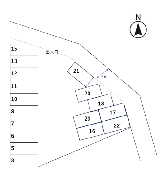モータープール中秀の駐車配置図