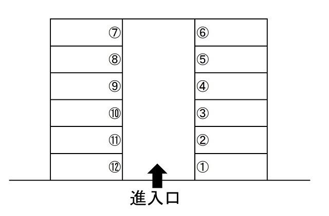 867ガレージの駐車配置図