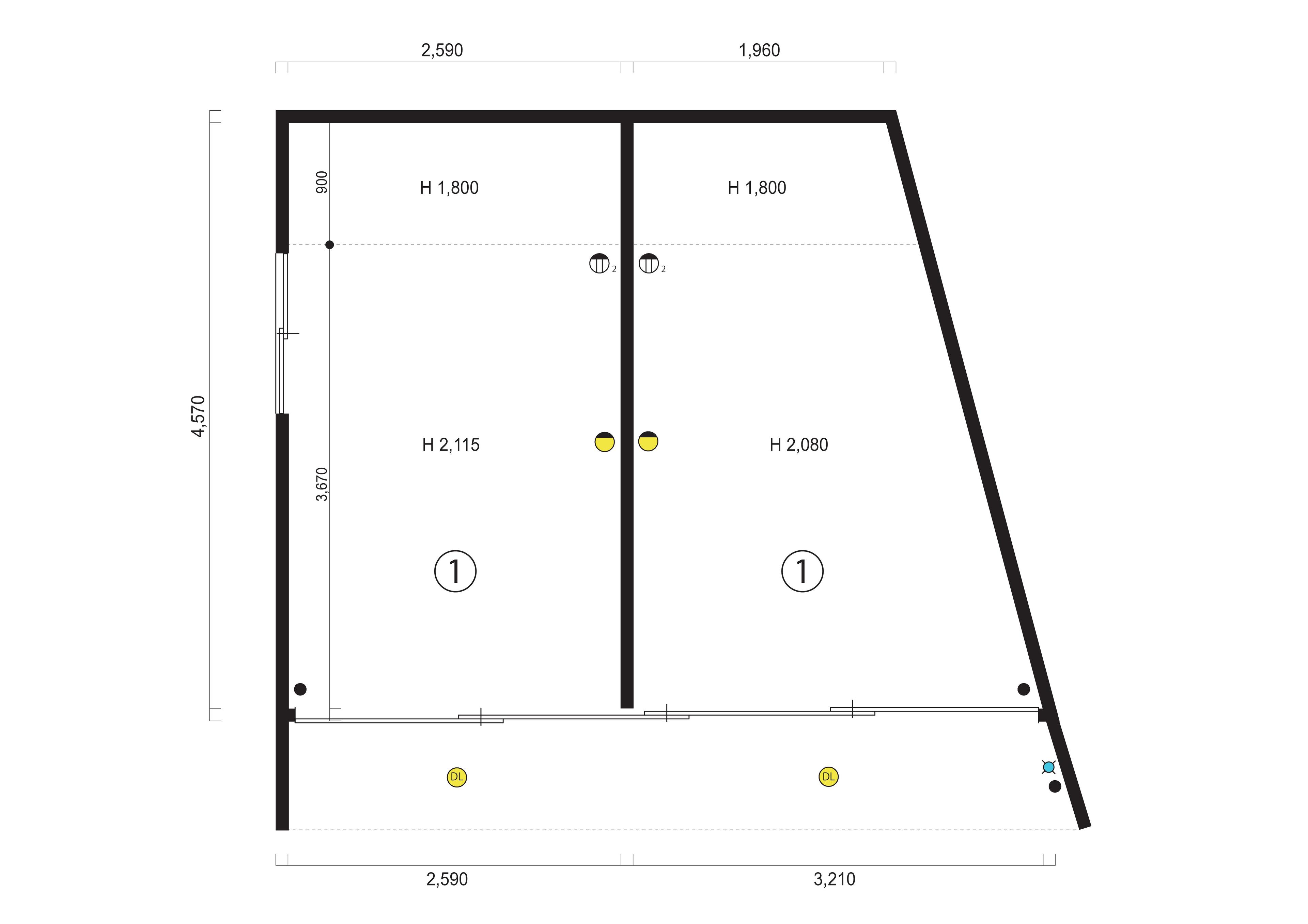 東長江町Tガレージの駐車配置図