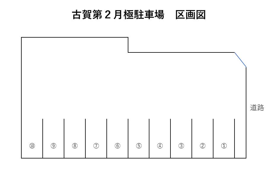古賀第2月極駐車場の駐車配置図