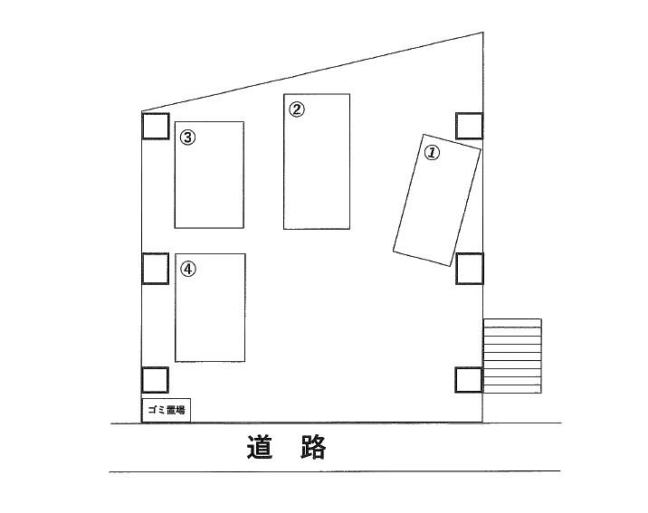 山内共同住宅の駐車配置図