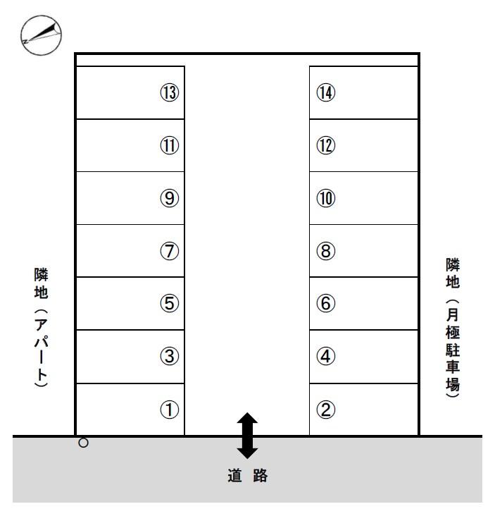 旭町１丁目津幡駐車場（第一）の駐車配置図