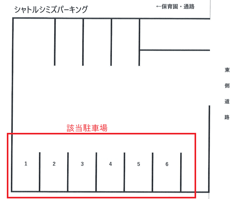 シャトルシミズパーキングの駐車配置図