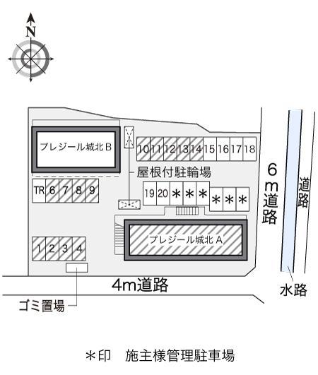 プレジール城北Ａ(12170)の駐車配置図