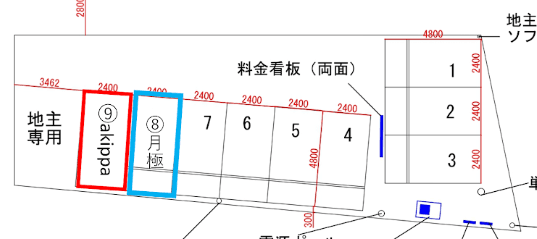 新富士駅前第１１の駐車配置図