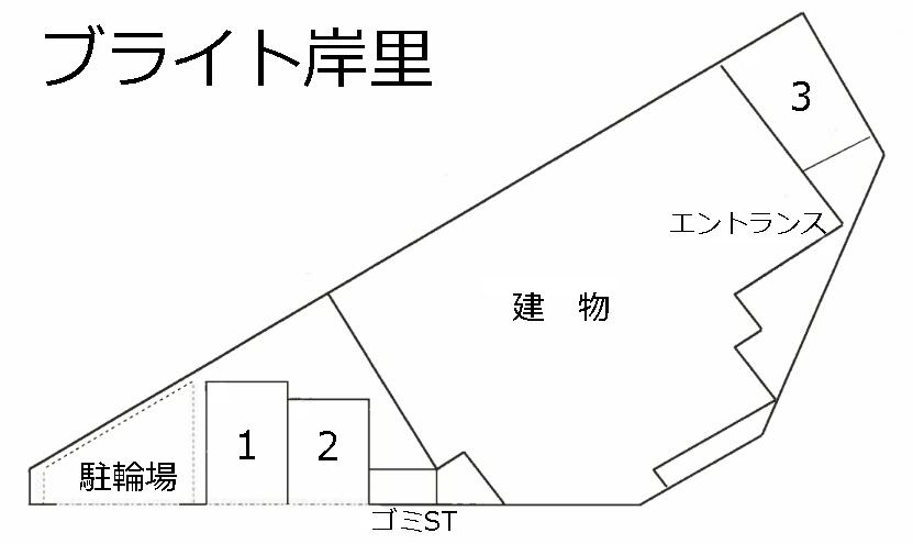 ブライト岸里駐車場の駐車配置図