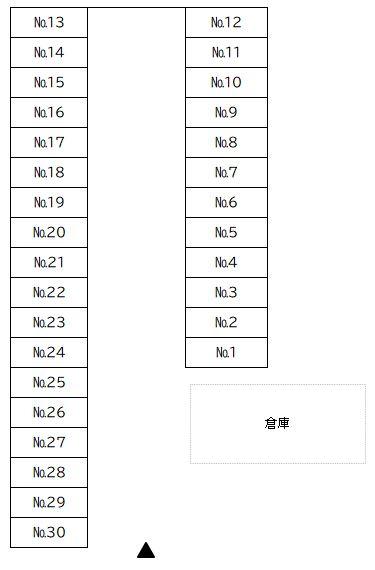 大山第三パーキングの駐車配置図