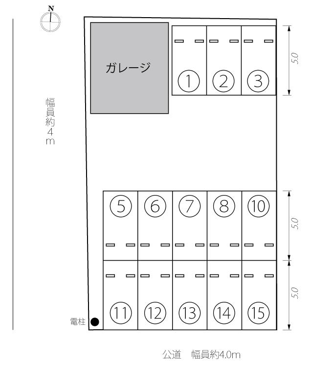 遠見塚南駐車場の駐車配置図