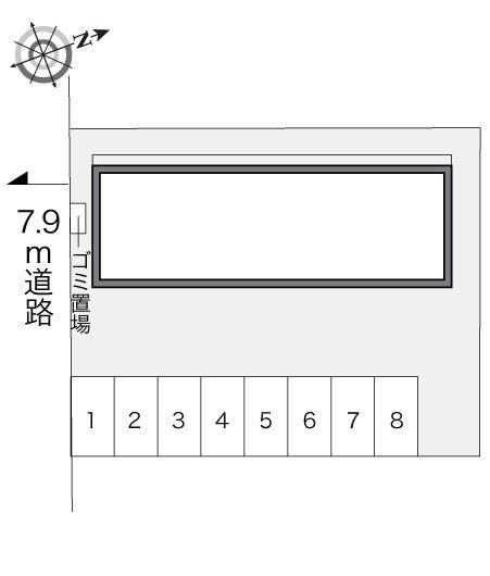 ＣｈｅｒｒｙＧａｔｅ(21262)の駐車配置図