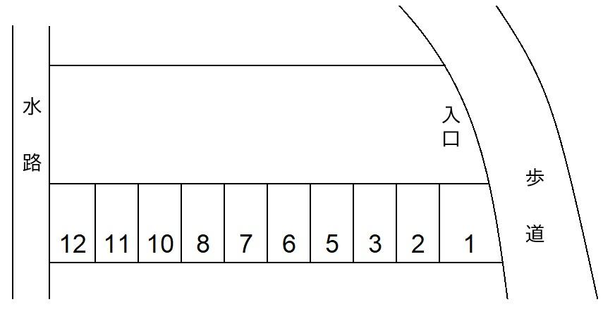 白石悦市第2駐車場の駐車配置図