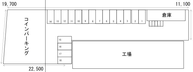 堀之内駐車場第二の駐車配置図