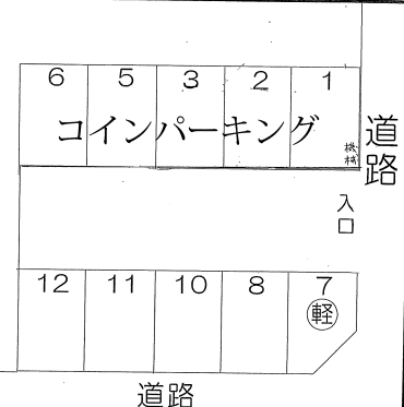 KAZUパーキングの駐車配置図