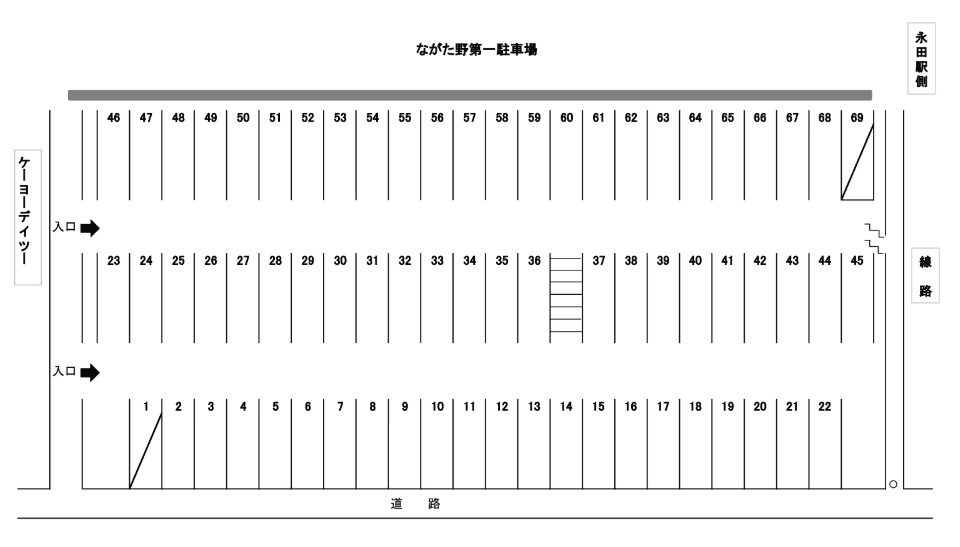 ながた野第１駐車場の駐車配置図