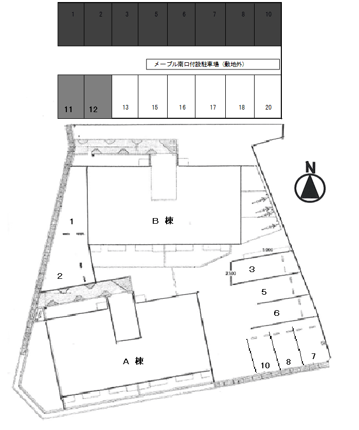 メープル南口の駐車配置図