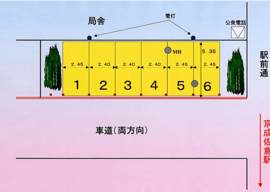佐倉駐車場の駐車配置図