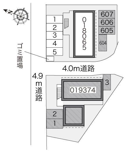 パークサイドⅤ(19374)　敷地外駐車場の駐車配置図