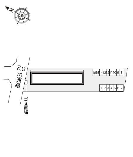 エミール美原台Ｂ館(21751)の駐車配置図