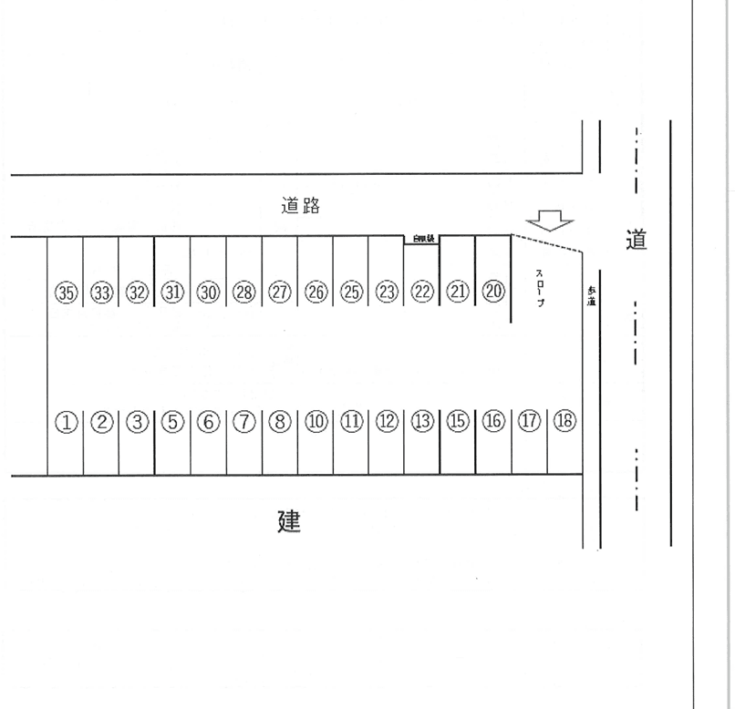 和泉屋月極駐車場の駐車配置図