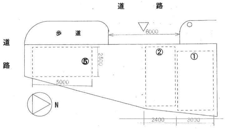 蛍池東カーポートの駐車配置図
