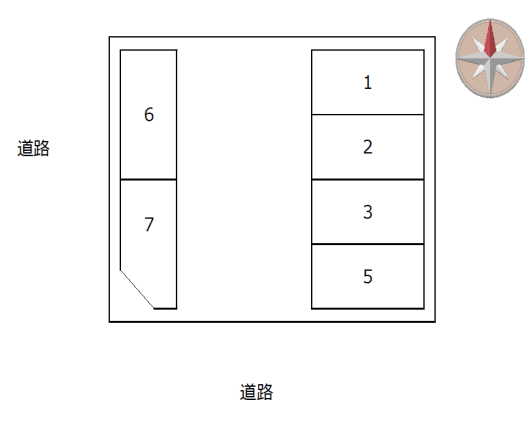城之崎四丁目駐車場の駐車配置図