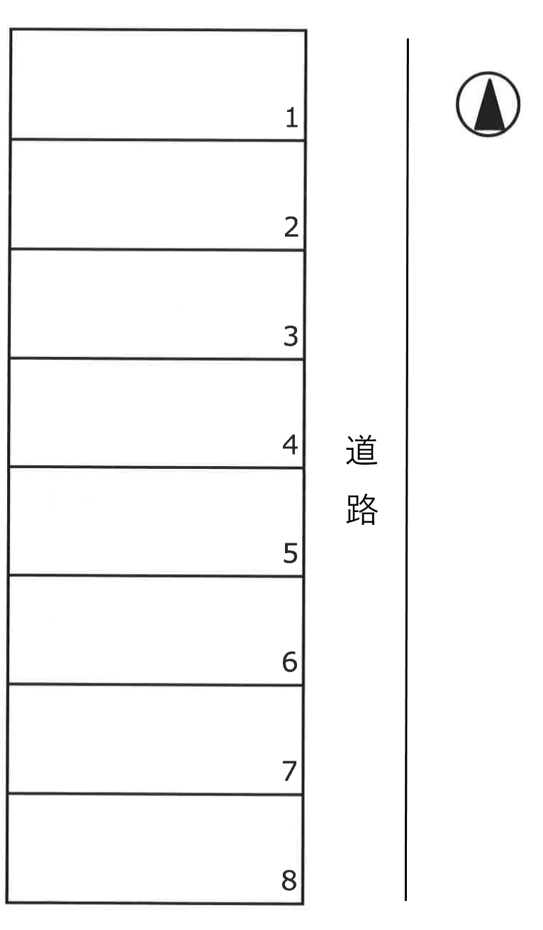 安達駐車場（ｼｬｯﾀｰ付き）の駐車配置図