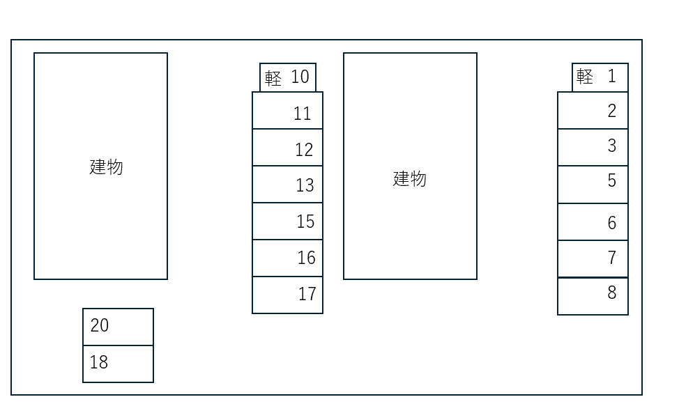 アネックス・Ｔ　Ⅰ.Ⅱ別駐車場の駐車配置図
