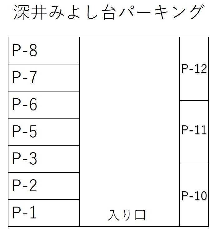 深井みよし台パーキングの駐車配置図