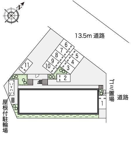 ウエストＰα(45867)　敷地外駐車場の駐車配置図