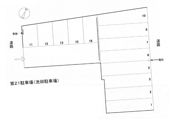 第21駐車場の駐車配置図