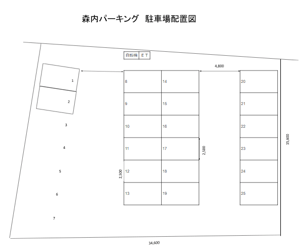 森内パーキングの駐車配置図