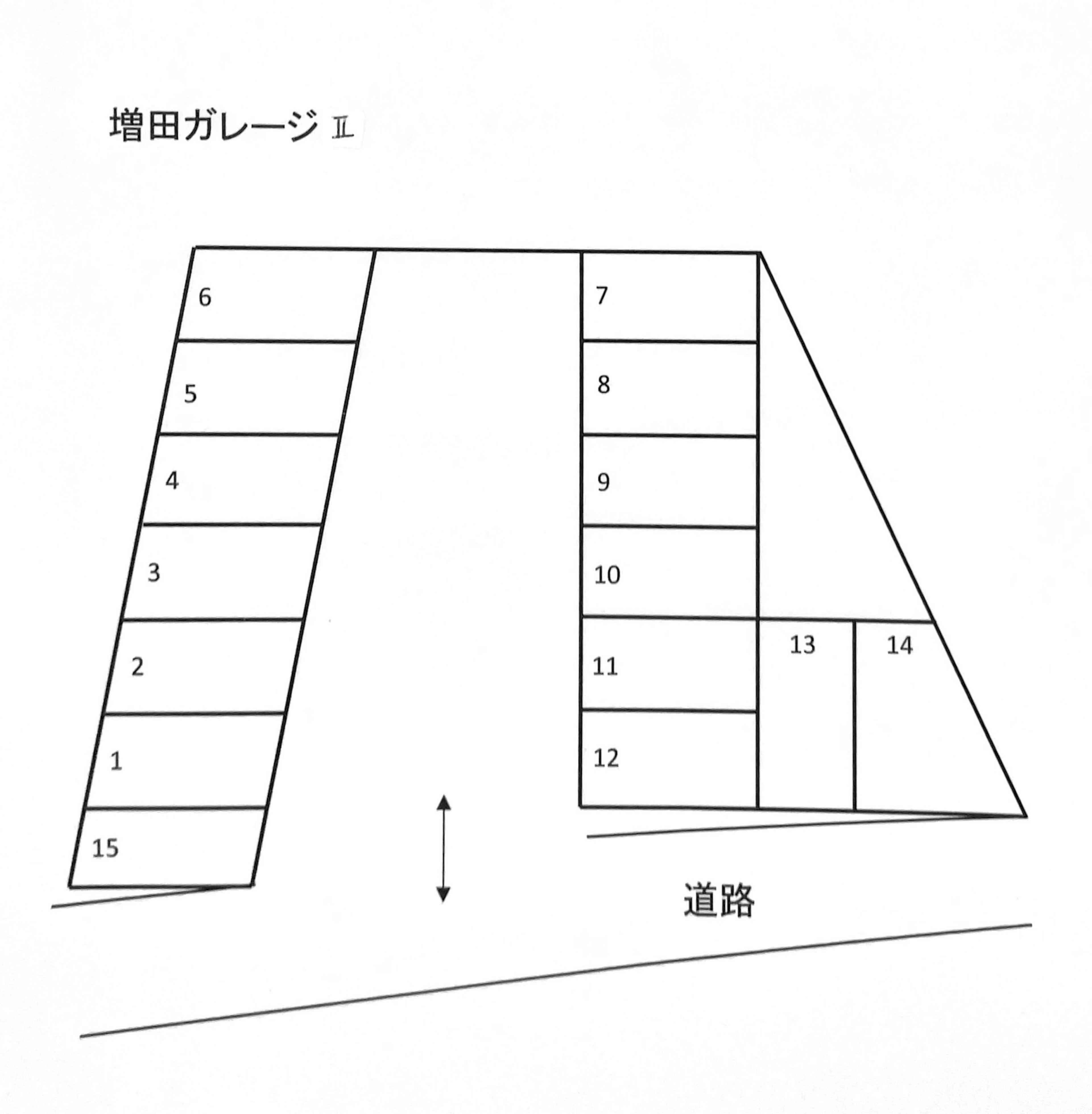 増田ガレージⅡの駐車配置図