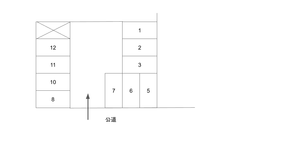 川中島102駐車場の駐車配置図