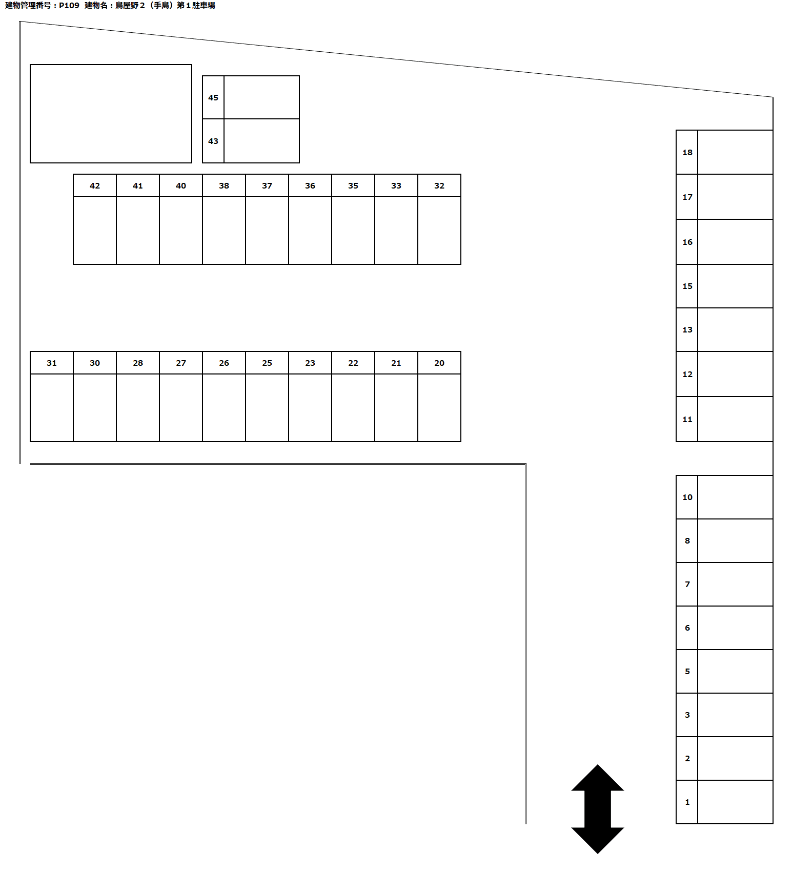 鳥屋野２（手島）第１駐車場の駐車配置図