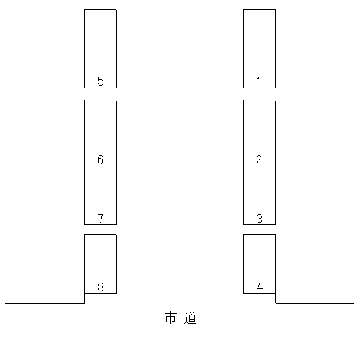 島崎１丁目西山中駐車場の駐車配置図
