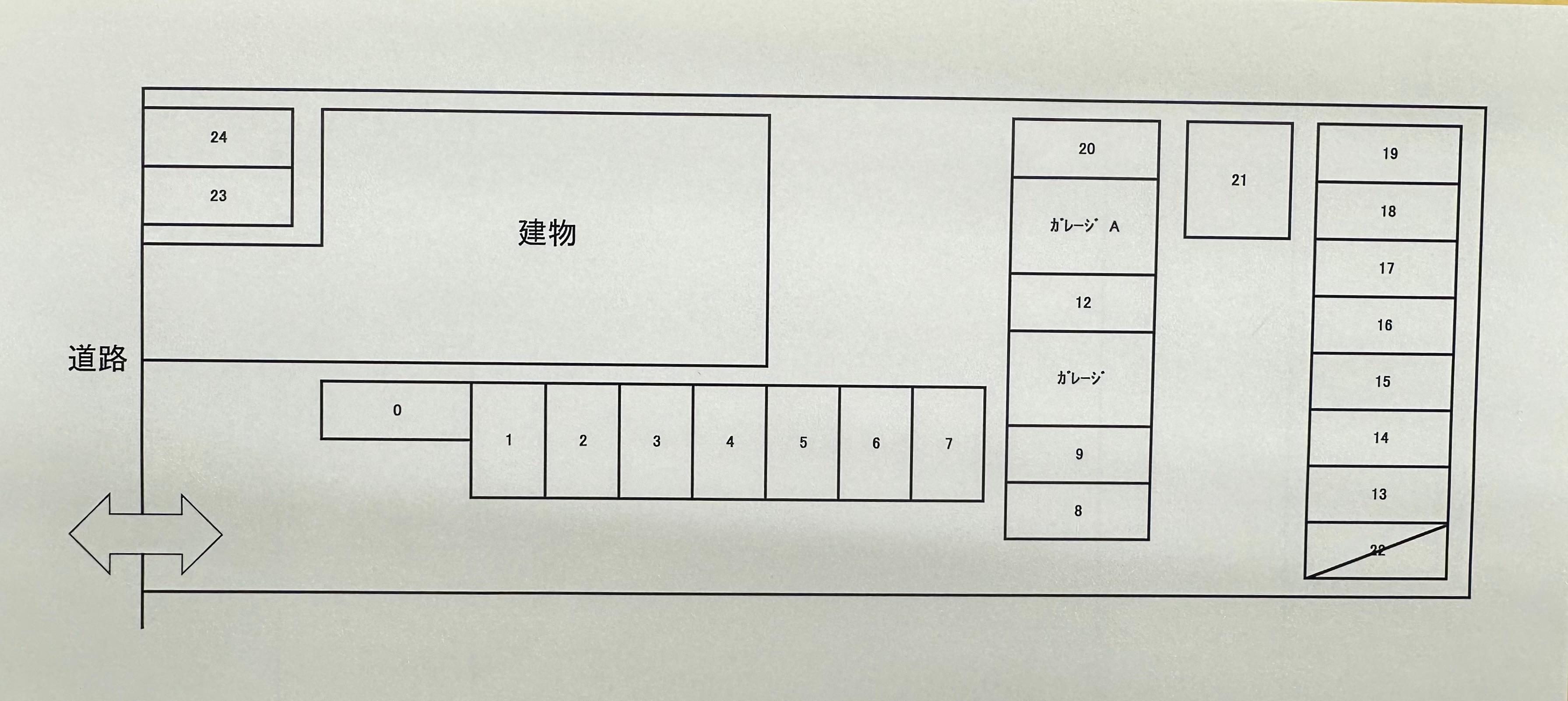 市川パーキングの駐車配置図