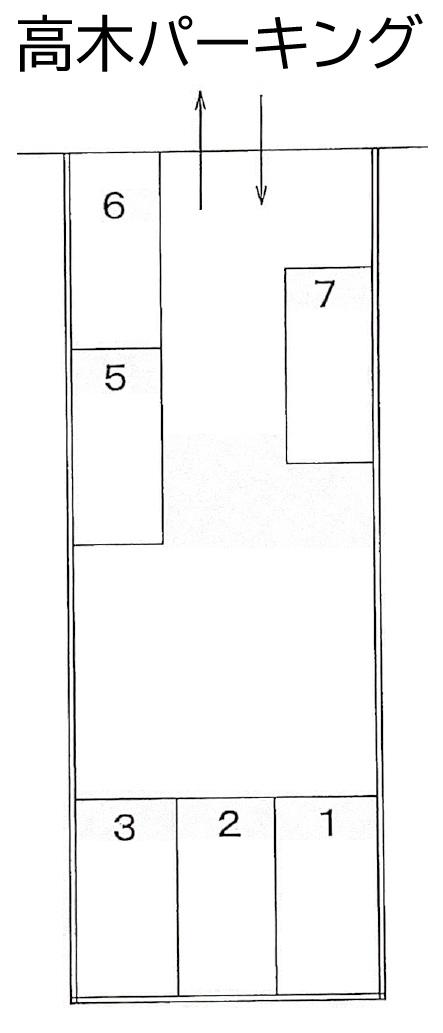 高木パーキングの駐車配置図