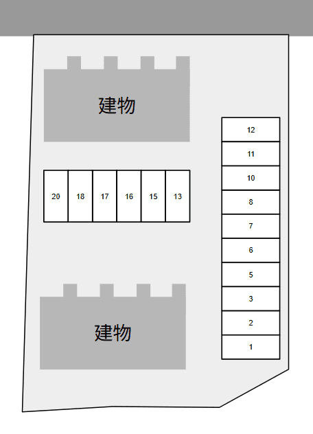 Ｒｅｖｅｕｒ　Ａ・Ｂ別駐車場の駐車配置図