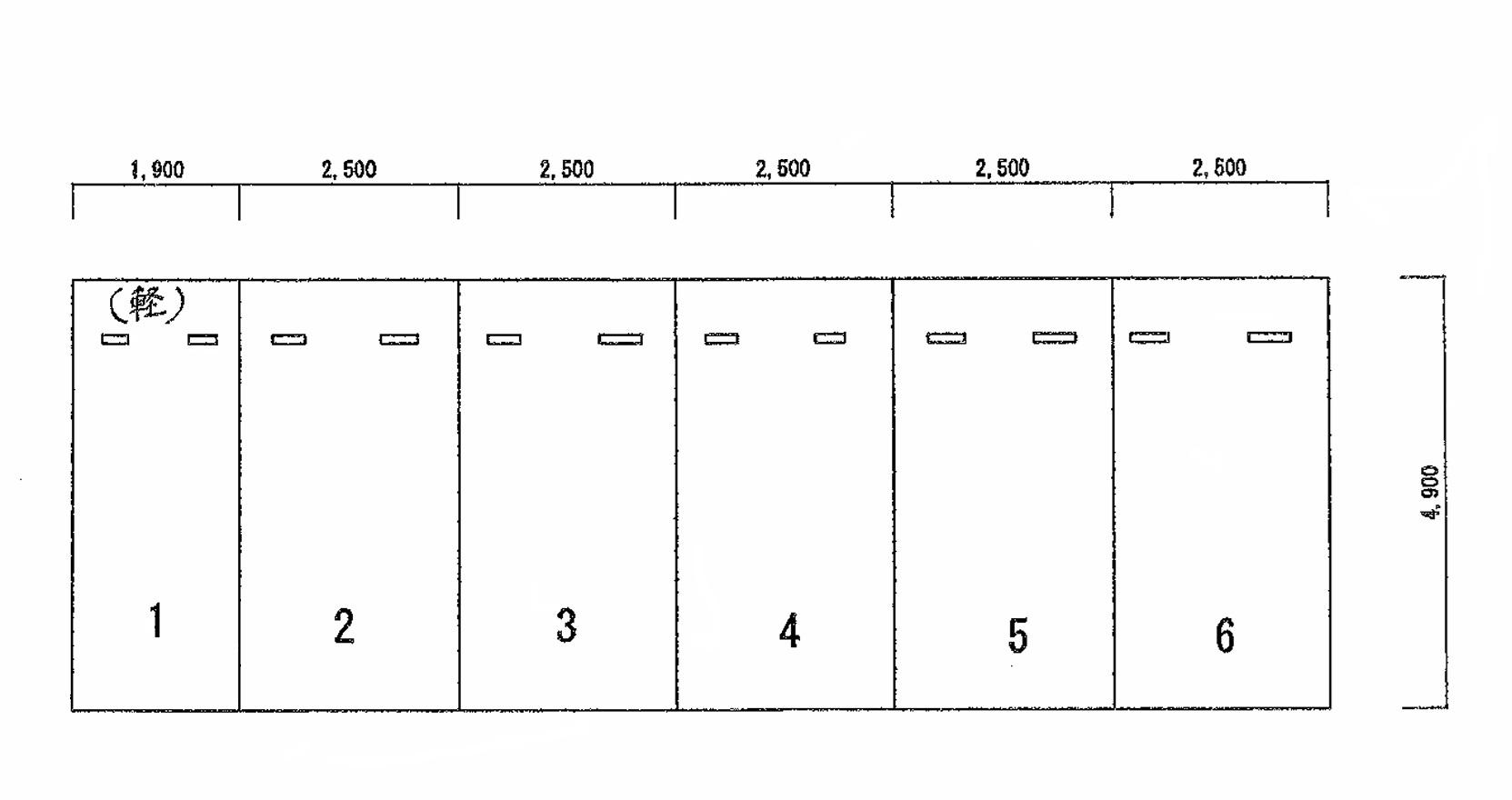 タケシタ駐車場の駐車配置図