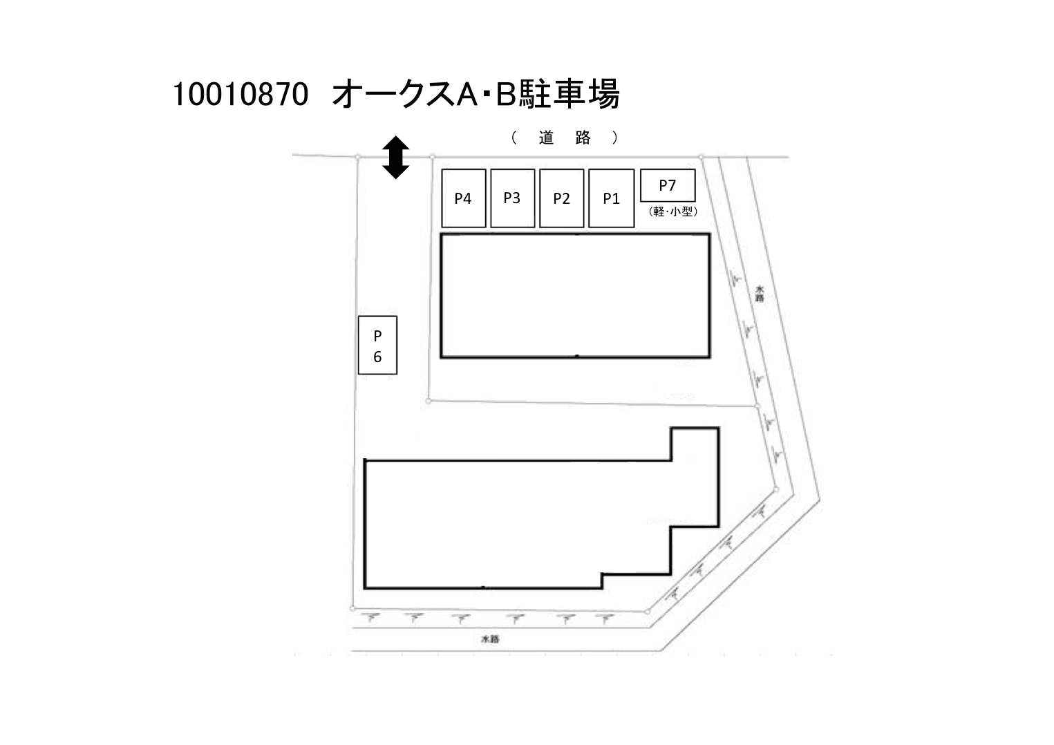 オークスＡ・Ｂ駐車場の駐車配置図
