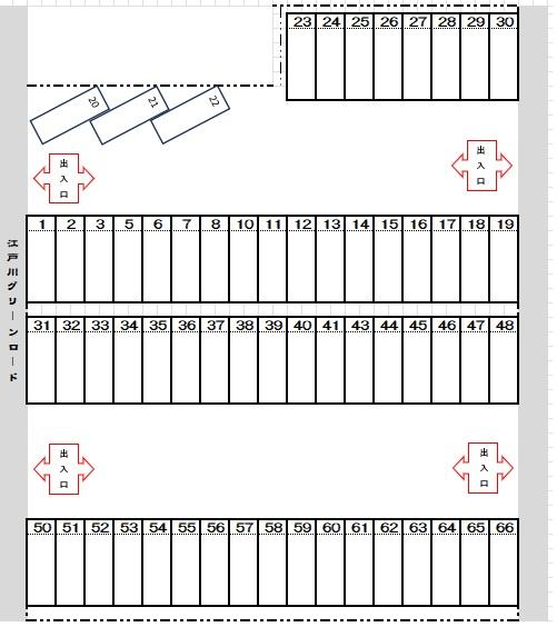 高須賀駐車場の駐車配置図